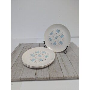 Vintage Set of 4 Vernonware Metlox Heavenly Days 6 1/4” Bread Plates MCM